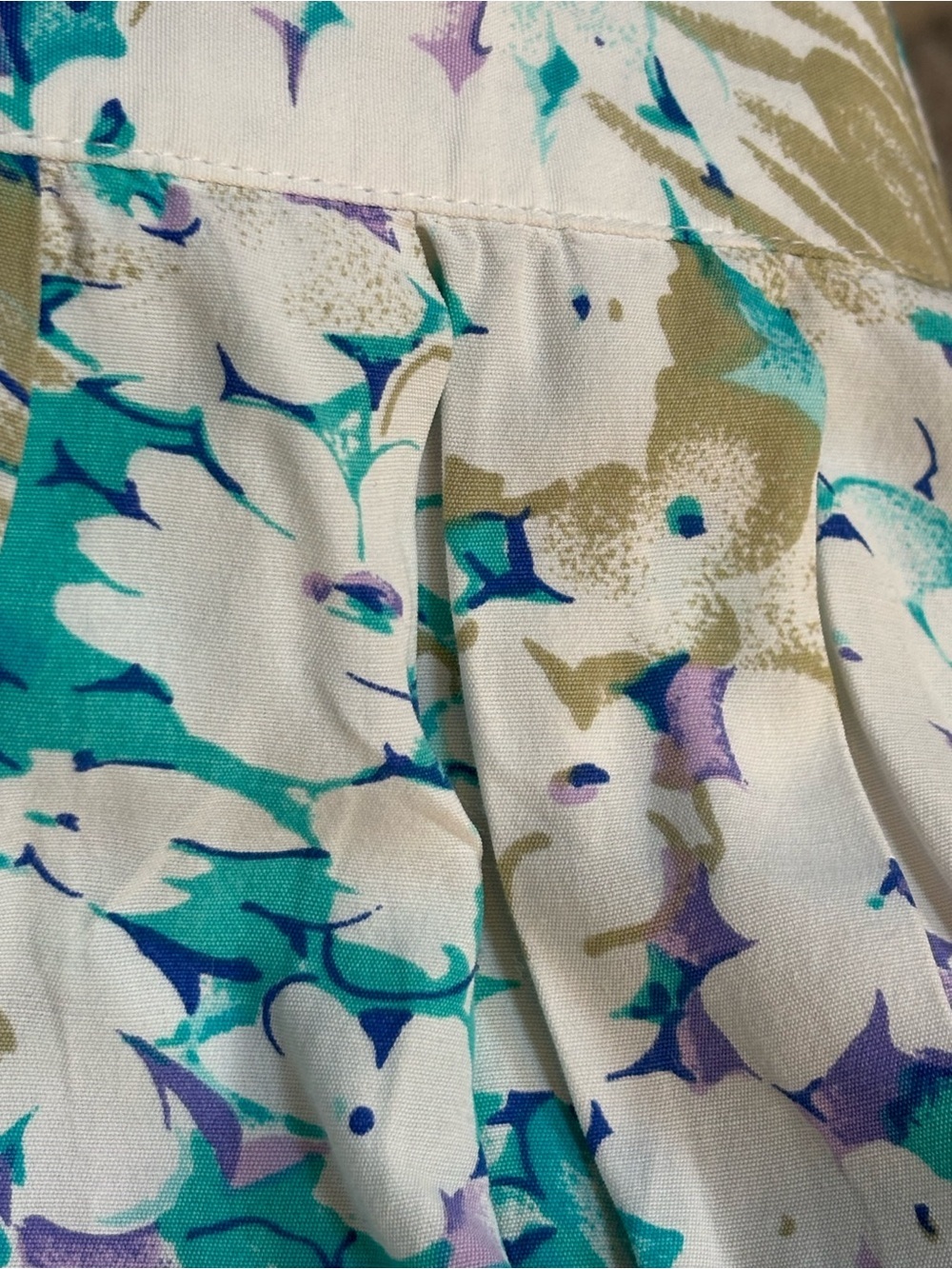 Vintage Skort Multi Floral Print Pleated Waist Flowy Cottagecore Feminine Size S - Picture 10 of 10
